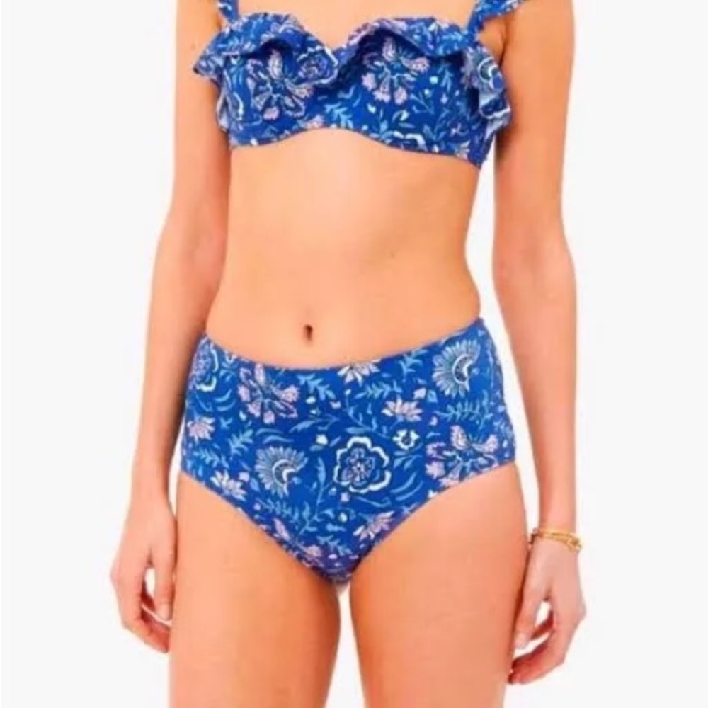 Floral High Waist Bikini Bottom Ocean Reef